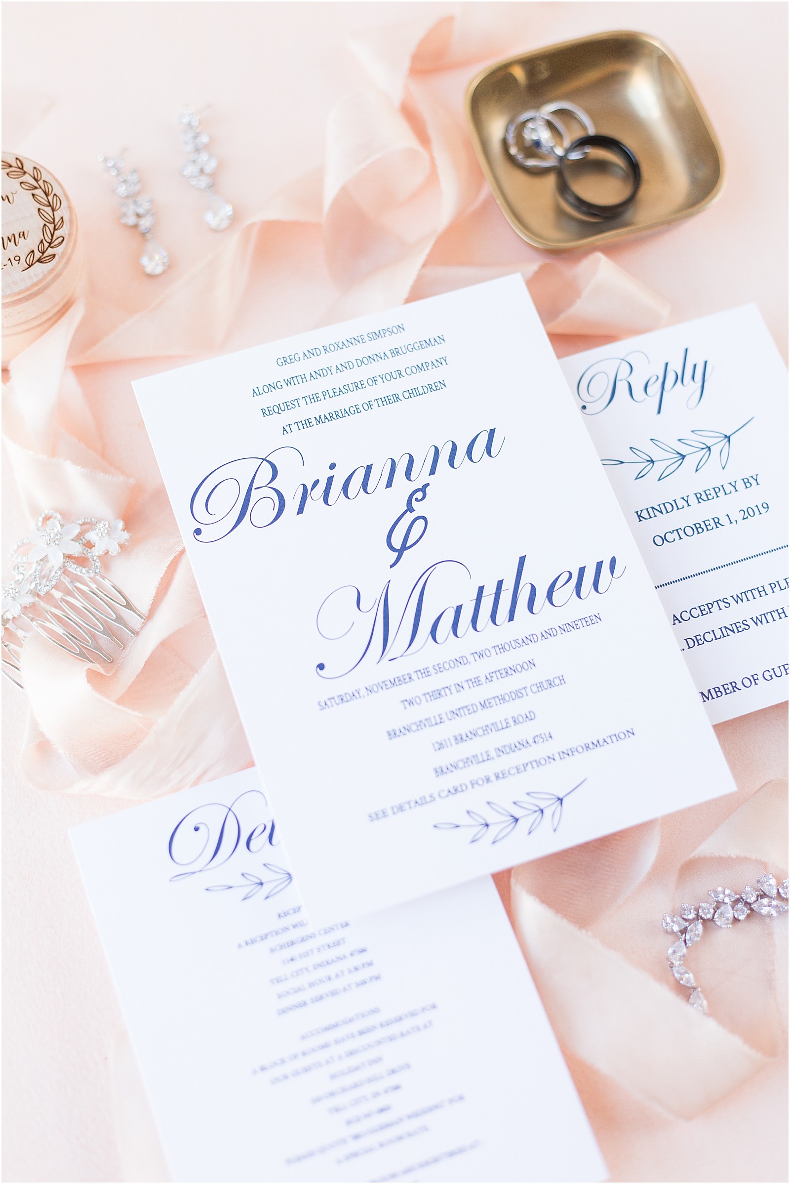 A Navy and Blush Wedding in Tell City Indiana | Brianna and Matt | Bret and Brandie Photography 0061.jpg