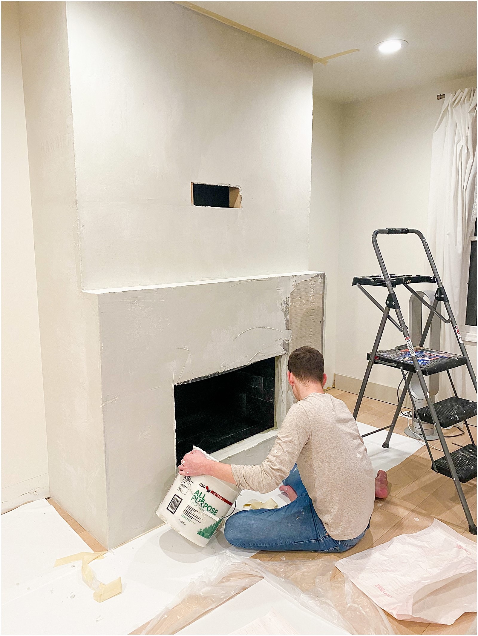 DIY White Concrete Faux Firepalce Bret and Brandie Blog | @bretandbrandie-0060.jpg